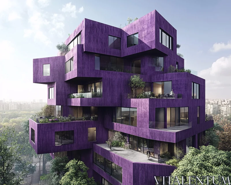Modern Geometric Architecture in Urban Setting