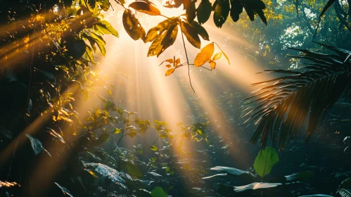 Enchanting Forest with Sunlit Foliage