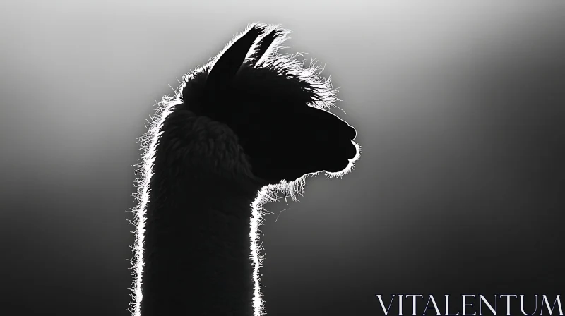 Monochrome Llama Silhouette