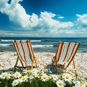 Seaside Chairs and Flowers