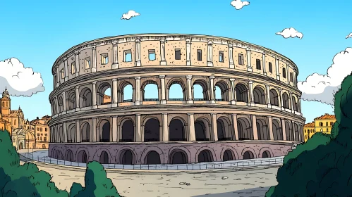 Cartoon Style Colosseum Image