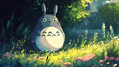 Fantasy Creature in Magical Natural Scenery