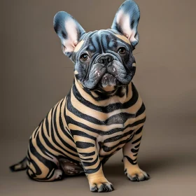 Zebra-Patterned French Bulldog Portrait