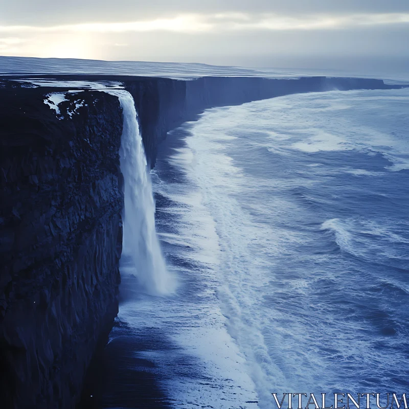 Coastal Waterfall Scene