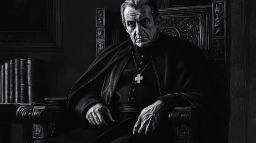 Black and White Portrait of a Clergyman
