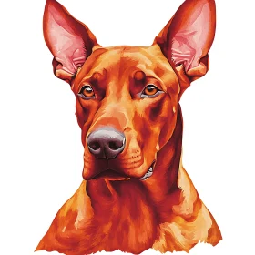 Detailed Artistic Dog Head Rendering