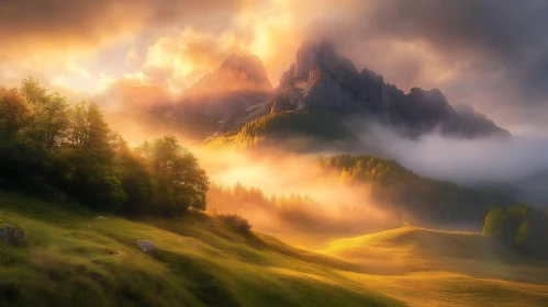 Misty Mountain Sunrise