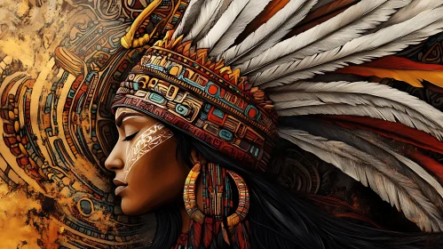 Serene Tribal Woman in Artistic Portrait