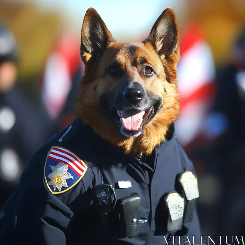 Police Dog in Service Uniform
