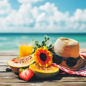 Tropical Beach Fruits Still Life