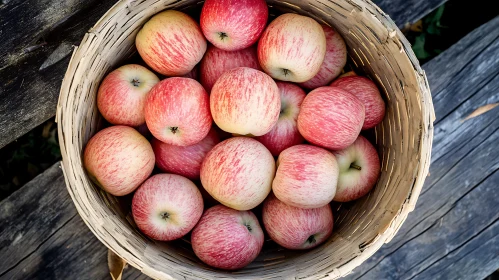 Red Apples in Rustic Basket
