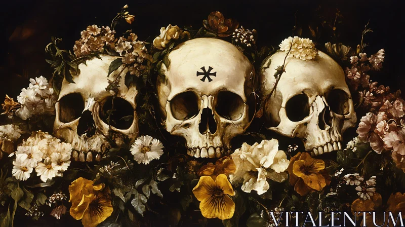Memento Mori: Skulls and Blossoms