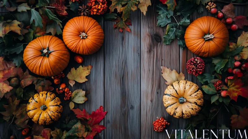 Seasonal Arrangement of Pumpkins and Autumnal Foliage