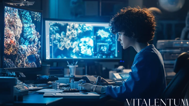 Person Working on Computer