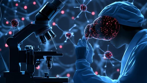 Microscopic View of Virus Cells