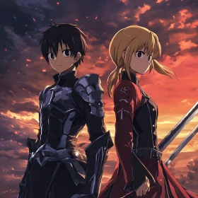 Fierce Anime Warriors in Twilight