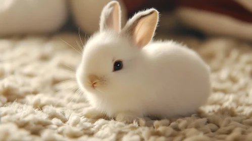 Serene Portrait of a Fluffy Bunny