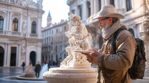 European City Tourist with Artwork