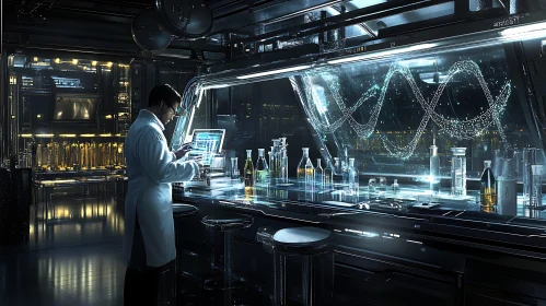 Scientist Working in Advanced Laboratory