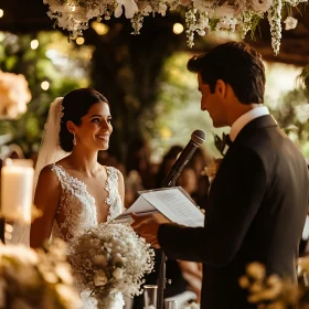 Bride and Groom Exchange Vows