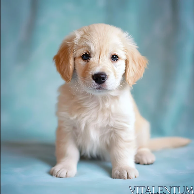 Cute Golden Retriever Puppy Portrait
