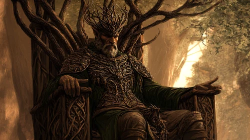 Forest King on Wooden Throne
