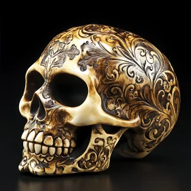 Decorative Skull Art with Intricate Patterns