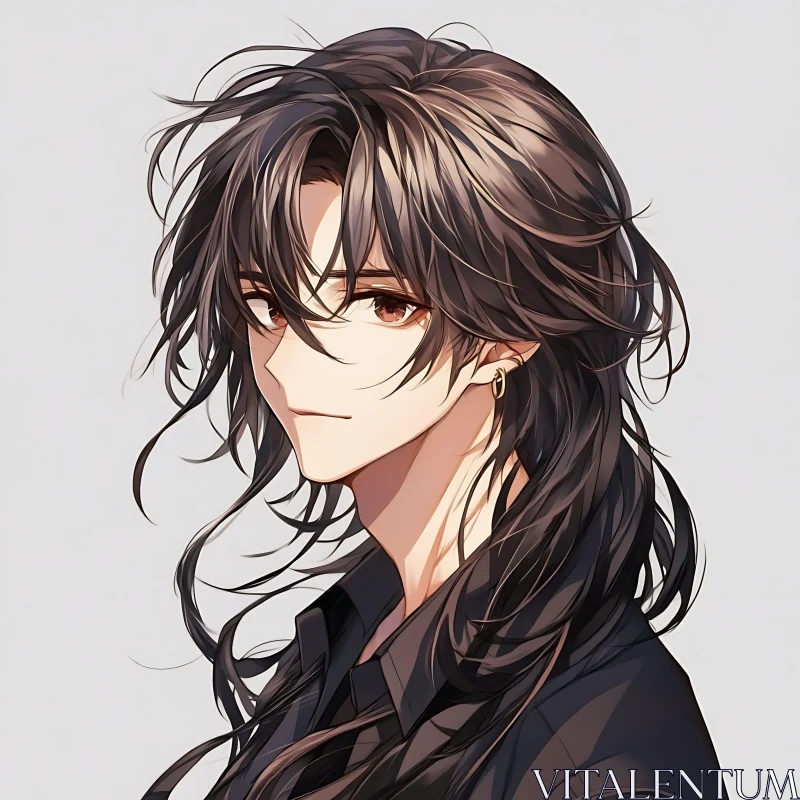 Thoughtful Anime Portrait