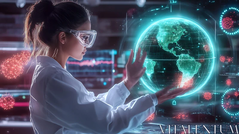Tech Lab: Woman and Digital Globe