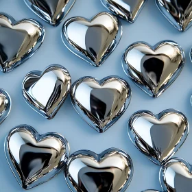 Reflective Heart Shapes in a Seamless Art Design