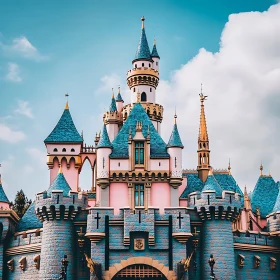 Whimsical Castle in Pink and Blue