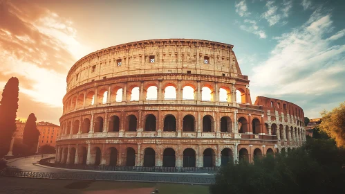 Rome's Colosseum at Sunset