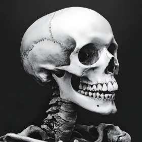 Monochrome Skeleton Close-Up