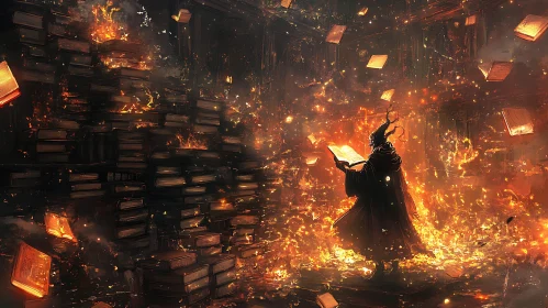 Fiery Library and the Reading Wizard