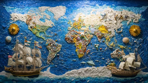 Global Voyage: A Sculptural World Map