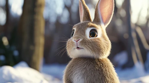 Winter Rabbit Portrait