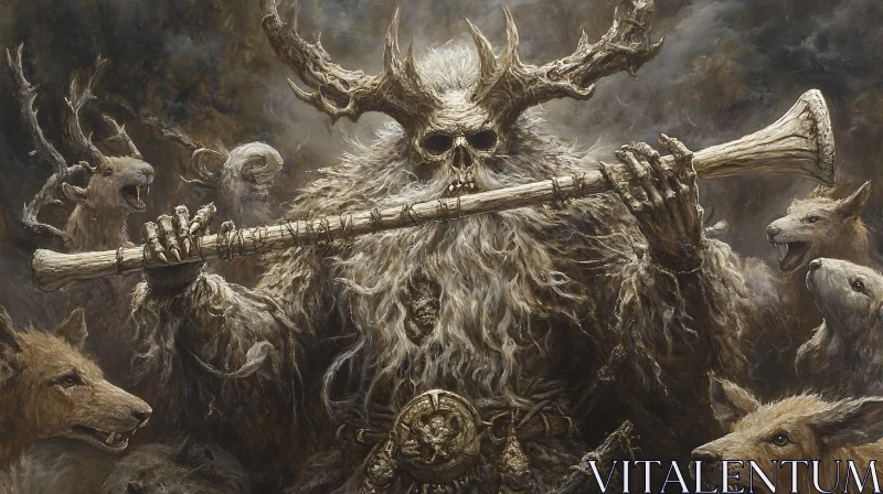 Horned Flute Player