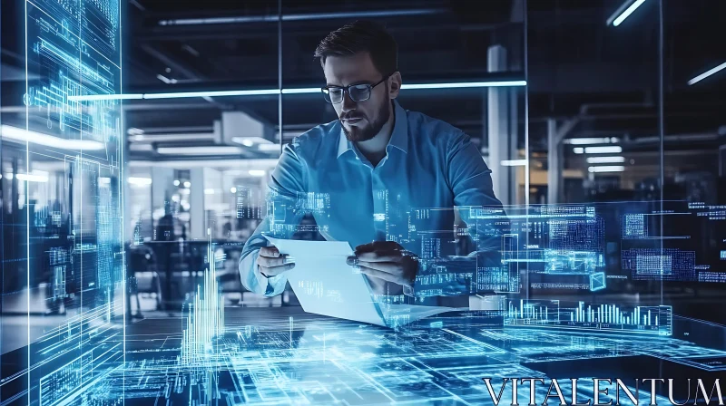 Man Analyzing Digital Data