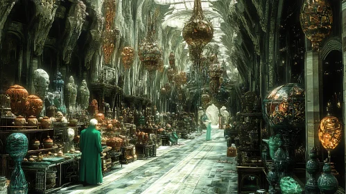 Elaborate Interior of a Grand Hall