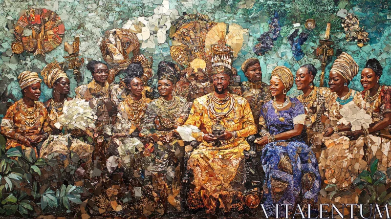 Cultural Mosaic Portrait of Royal People