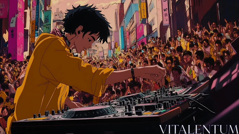 Street Festival DJ in Anime Style AI Image