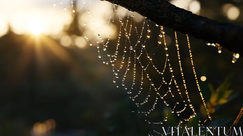 Dewy Spiderweb at Sunrise