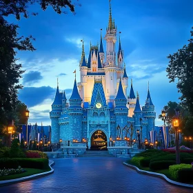 Fairytale Castle under Evening Sky