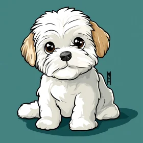Cute Cartoon Puppy Drawing