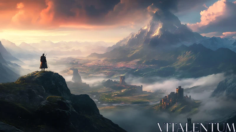 Misty Valley View with Mountain Warrior