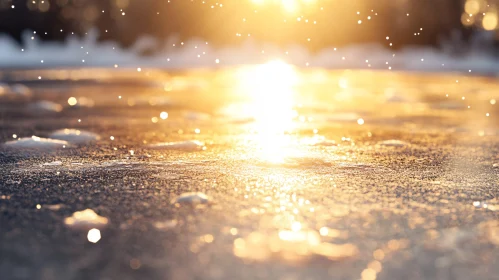 Golden Sunlight on Ice