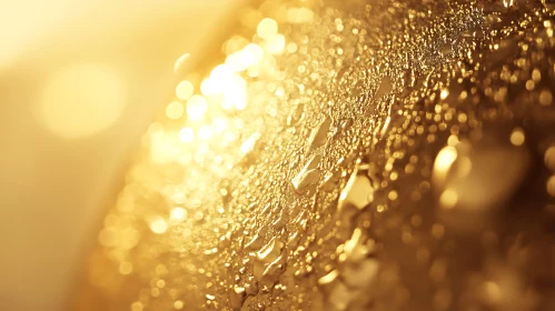 Abstract Golden Water Droplets Texture