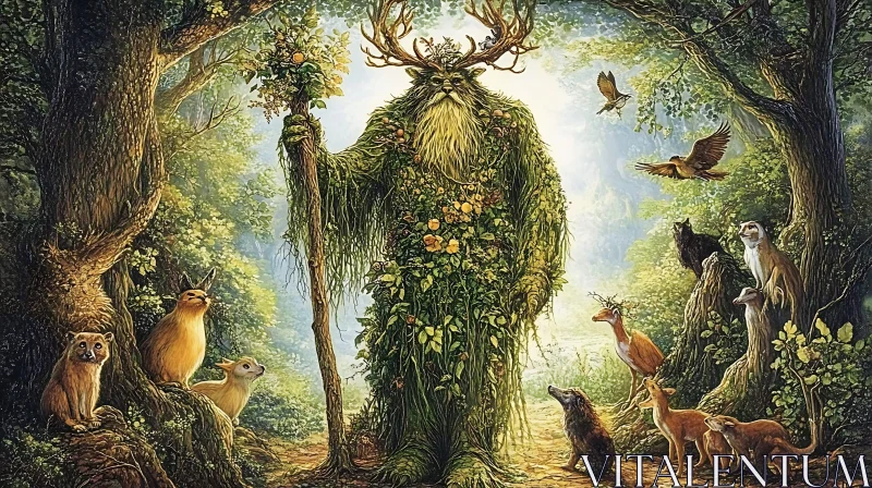 Enchanted Forest Guardian and Animal Companions