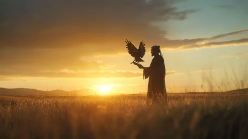 Golden Hour with Eagle Companion