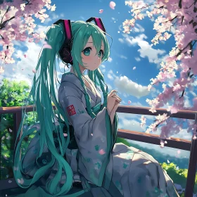 Blossom Kimono Anime Girl